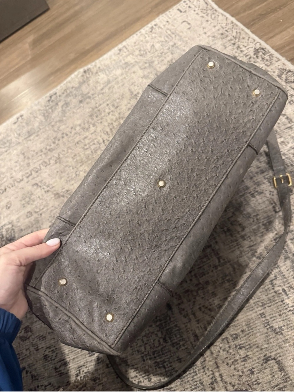Marc By Marc Jacobs Gray Ostrich-Textured Tote - Picture 3 of 8